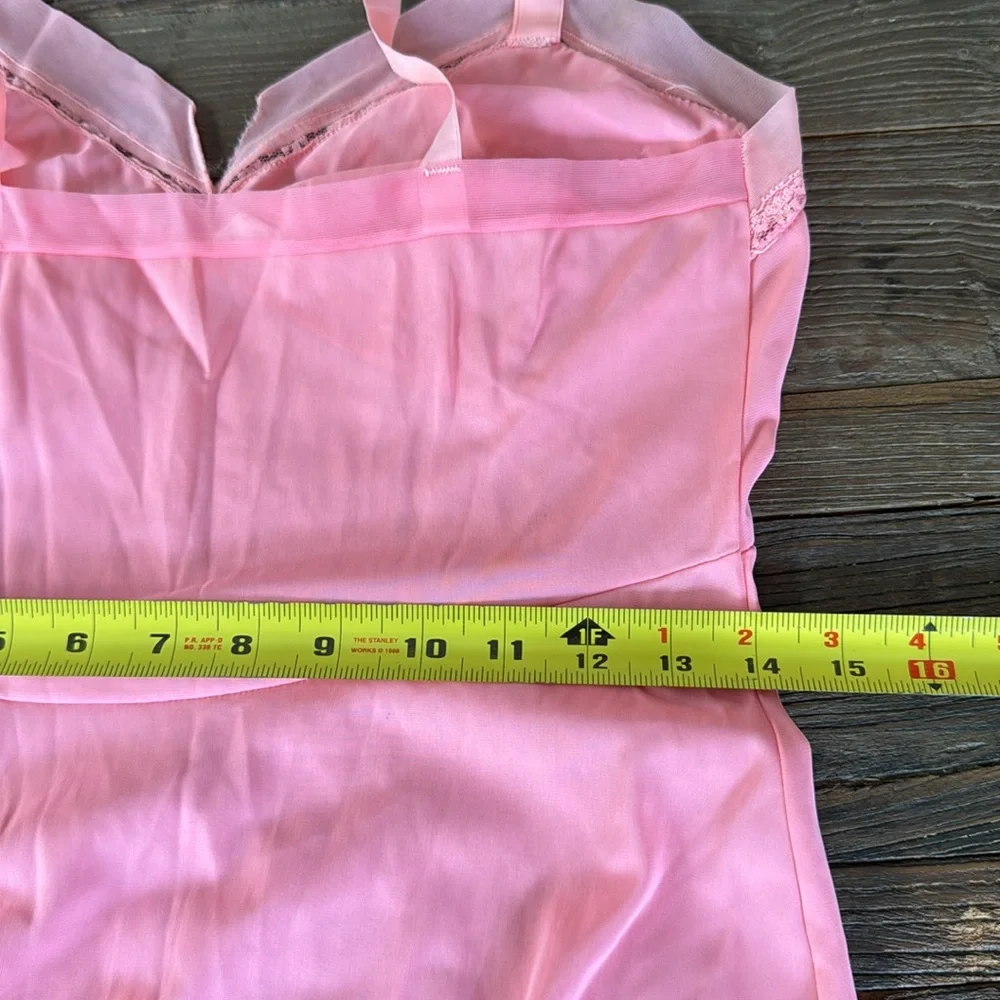 Vintage Pink Slip Chemise with Ruffle Hem - Picture 13 of 14
